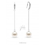 Silver Luster earrings with Swarovski pearl in Cream rose Pearl color