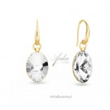 Gold-plated silver Swarovski earrings in Cristal color