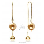 Silver gold-plated Swarovski Hazen earrings in Bright Gold color.