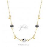 Gold-plated silver necklace with Swarovski crystals in Crystal and Silver Night colors.