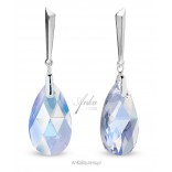 Silver Swarovski Lacrima earrings in Light Sapphire Shimmer color