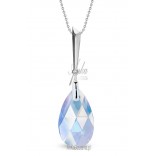 Silver Lacrima Swarovski necklace in Light Sapphire Shimmer color