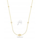 Gold-plated silver necklace - Swarovski stones - certificate