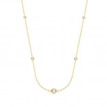Gold-plated silver necklace - Swarovski Crystal stones - certificate