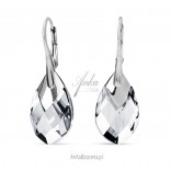 Swarovski Silver Drop earrings in Crystal Light Chrome color.