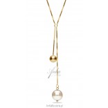 Gold-plated silver Hazen necklace in Cream Rose color.