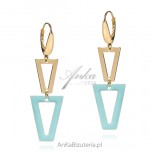 Silver jewelry Milano azure gold-plated and enameled earrings