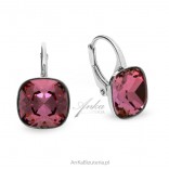 Silver Swarovski earrings in the color Antique Pink.