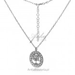 Silver necklace Tree of happiness with a Greek pattern