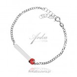 Silver children's bracelet with a red ladybug GRAWER for free!