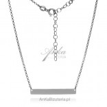 Silver necklace with a rectangular plate Engraving for free!