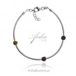 CALZA silver bracelet with colored balls