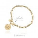 Gold-plated silver bracelet on a FAMILY tibon bangle - Free engraving!