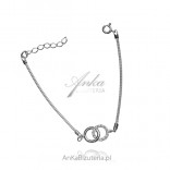 Silver CALZA bracelet with circles and cubic zirconia
