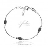 Silver bracelet with oval charms - Italian fashion