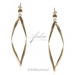 Long gold-plated silver earrings