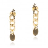 Gold-plated silver earrings with a ring