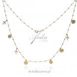Gold-plated gold-plated debt necklace "Around the World" Beautiful for travel lovers