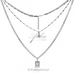 Silver jewelry - a double silver necklace with a heart and a star