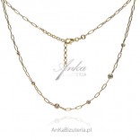 Gold-plated silver necklace with white cubic zirconia