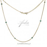 Gold-plated silver short necklace with natural turquoise
