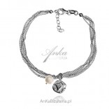 Silver bracelet with a heart and a pearl - Fashionable silver Italian jewelry