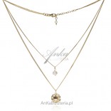 Gold-plated silver Sun of Tuscany necklace with a pearl