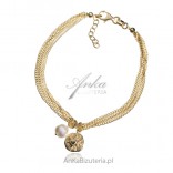 Gold-plated silver Sun of Tuscany bracelet with a pearl