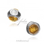 Silver charms with lemon amber for modular bracelets
