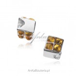 Silver amber charm for fashion bracelets Rubik's Kostum with lemon amber