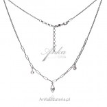 Silver necklace with cubic zirconia - Fashionable Italian jewelry