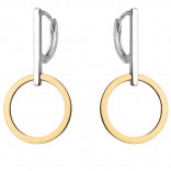 Gold earrings pr. 585 white gold with a ring