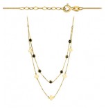 Gold pr necklace 585 with black onyx FLOWERS