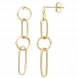 Gold earrings 585 circles and ovals