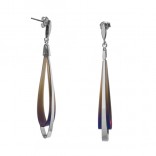 Long elegant silver earrings with titanium