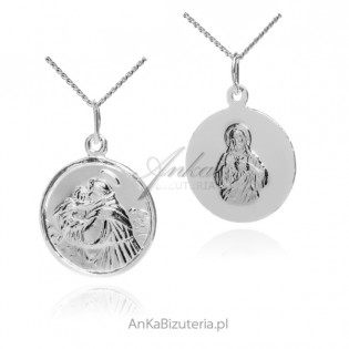 Medalik srebrny Św. Antoni/Serce Jezusa