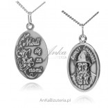 Silver Medal Saint Charbel (Charbel) + Free prayers to Saint. Charbel
