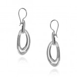 Silver oval earrings on earwires