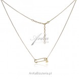Gold-plated silver necklace AGRAFKA with a heart