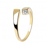 Gold-plated silver ring with white zircon - FLAWIA