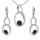 Set of silver jewelry with black onyx TESSA