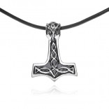 Silver pendant Thor's hammer with a Celtic motif