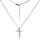 Silver CROSS necklace with cubic zirconia