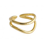 Gold-plated silver ring WAVE