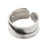 Wide oxidized silver ring