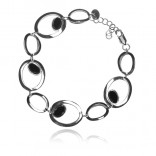 Silver bracelet with black onyx TESSA