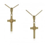Gold-plated silver cross Saint Benedict