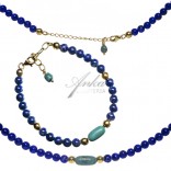 A set of silver gold-plated lapis lazuli and turquoise jewelry