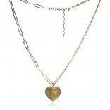 Gold-plated silver necklace with a large heart