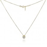 Gold-plated silver necklace with white zircon